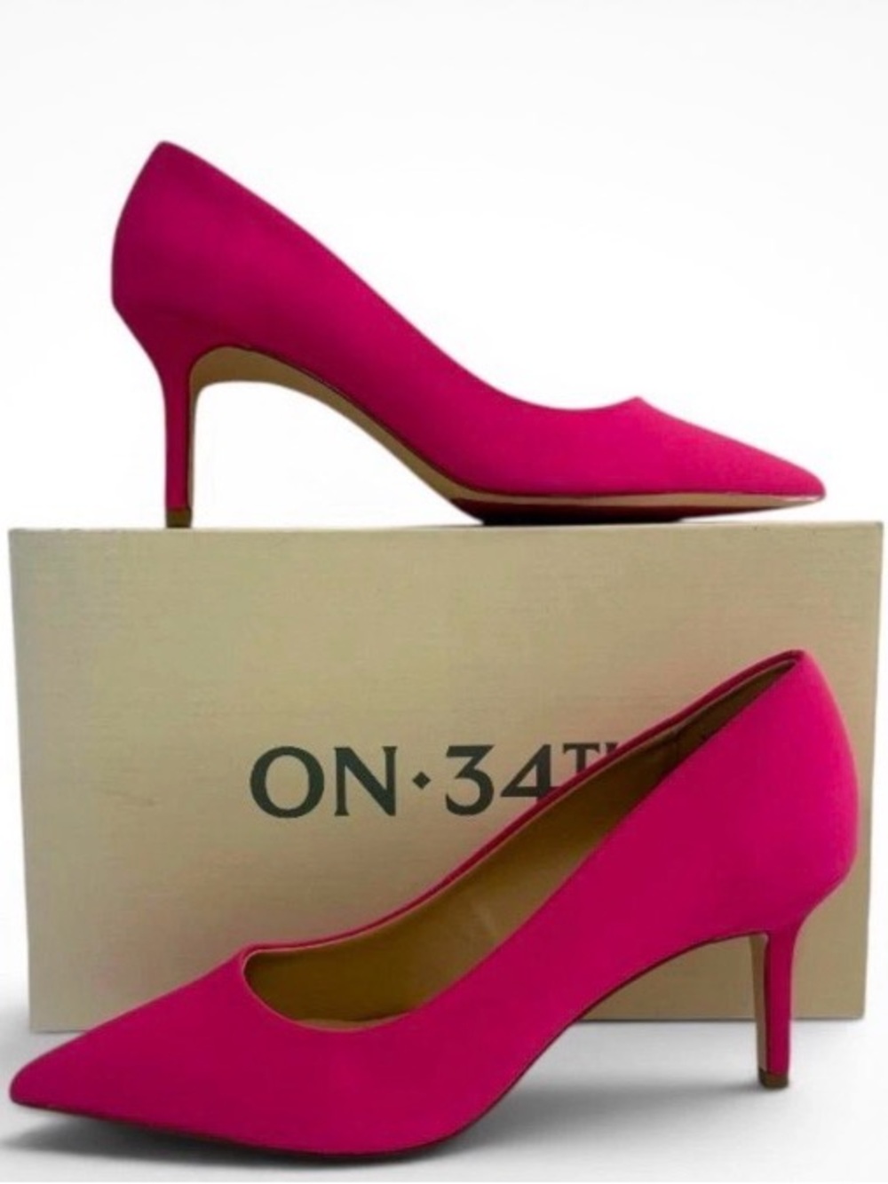 ON •34th Hot Pink Pointed Toe Pumps- Size 10- New in Box